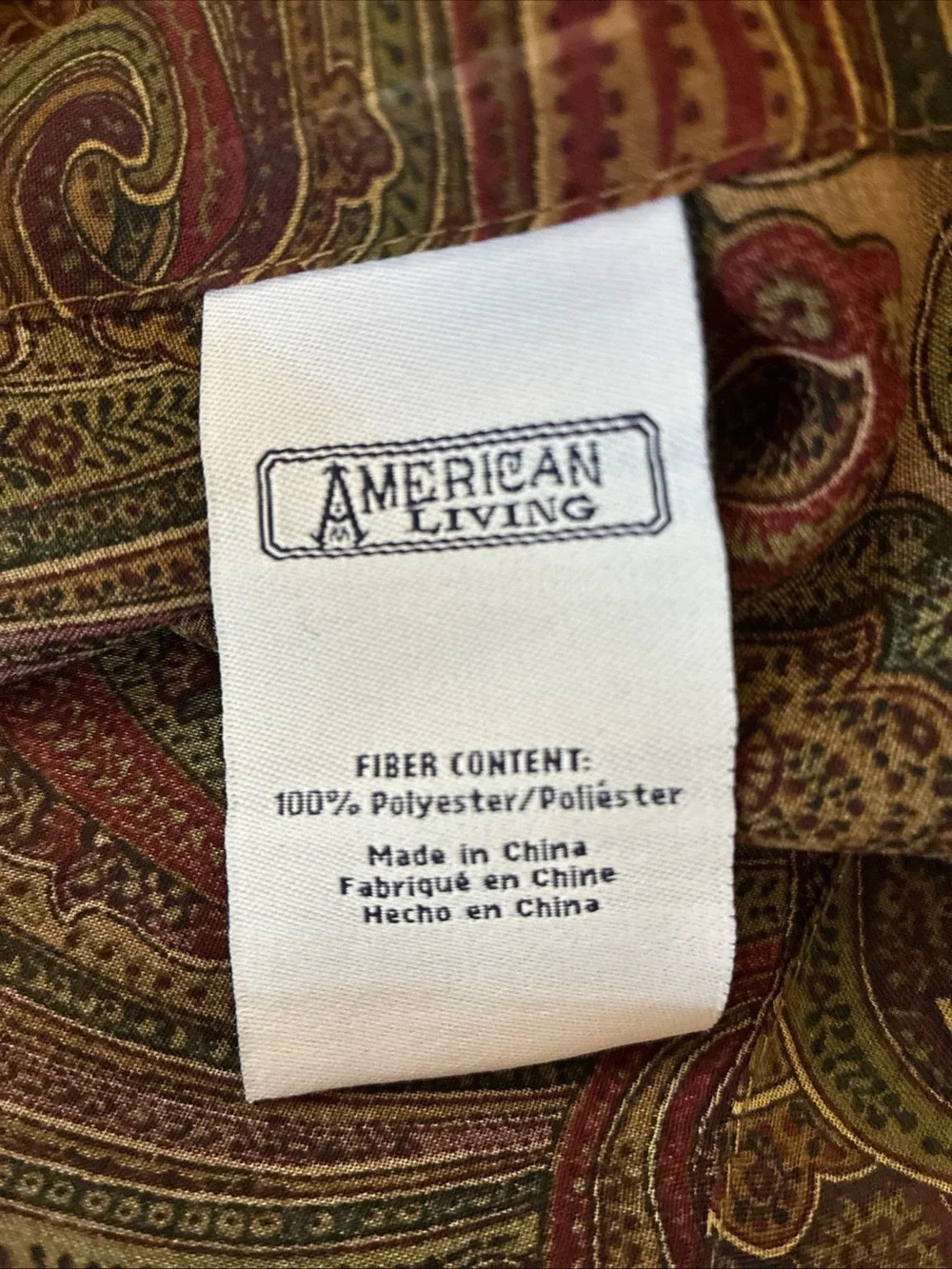 American Living Paisley Sheer Curtain Panel in Olive Green and Brown